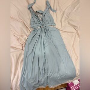 Elegant Light Blue Maxi Dress